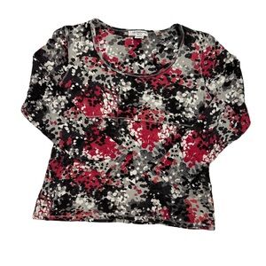 Liz Claiborne Abstract Printed Long Sleeved Petite T-Shirt